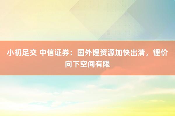 小初足交 中信证券:国外锂资源加快出清,锂价向下空间有限