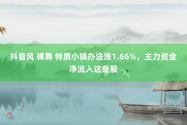 抖音风 裸舞 特质小镇办法涨1.66%，主力资金净流入这些股
