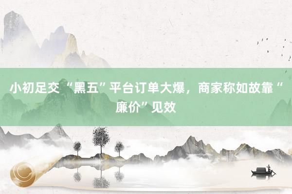 小初足交 “黑五”平台订单大爆，商家称如故靠“廉价”见效