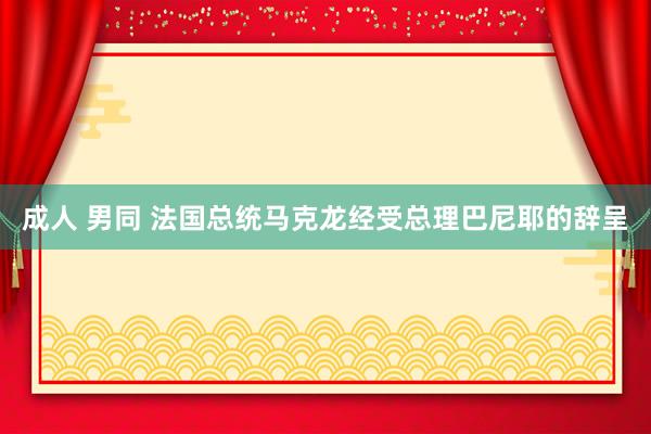 成人 男同 法国总统马克龙经受总理巴尼耶的辞呈