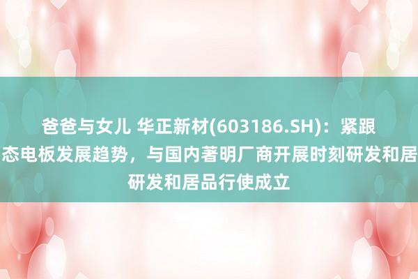 爸爸与女儿 华正新材(603186.SH)：紧跟固态、半固态电板发展趋势，与国内著明厂商开展时刻研发和居品行使成立