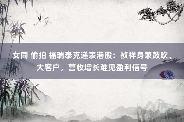 女同 偷拍 福瑞泰克递表港股：祯祥身兼鼓吹、大客户，营收增长难见盈利信号