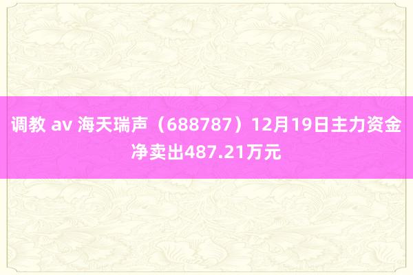 调教 av 海天瑞声（688787）12月19日主力资金净卖出487.21万元