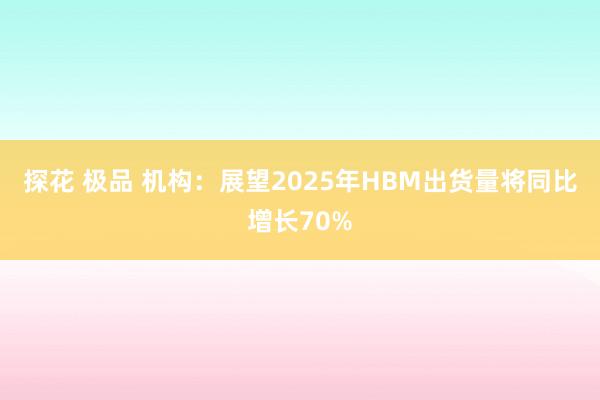 探花 极品 机构：展望2025年HBM出货量将同比增长70%