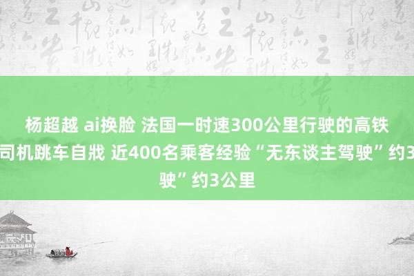 杨超越 ai换脸 法国一时速300公里行驶的高铁上，司机跳车自戕 近400名乘客经验“无东谈主驾驶”约3公里