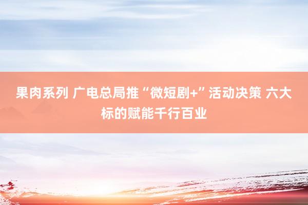 果肉系列 广电总局推“微短剧+”活动决策 六大标的赋能千行百业