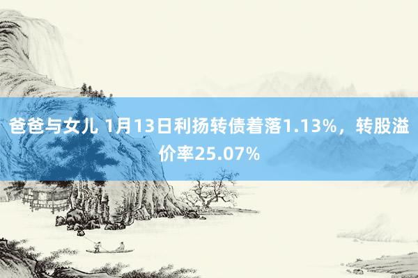 爸爸与女儿 1月13日利扬转债着落1.13%，转股溢价率25.07%