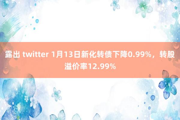 露出 twitter 1月13日新化转债下降0.99%，转股溢价率12.99%