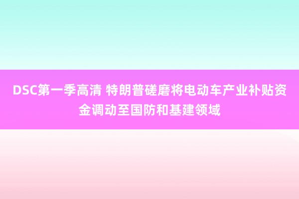 DSC第一季高清 特朗普磋磨将电动车产业补贴资金调动至国防和基建领域