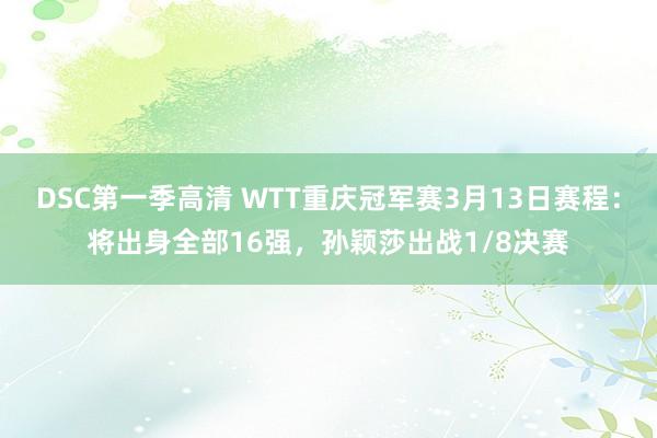 DSC第一季高清 WTT重庆冠军赛3月13日赛程：将出身全部16强，孙颖莎出战1/8决赛