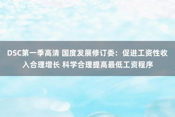 DSC第一季高清 国度发展修订委：促进工资性收入合理增长 科学合理提高最低工资程序