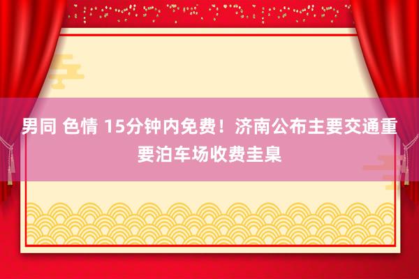 男同 色情 15分钟内免费！济南公布主要交通重要泊车场收费圭臬
