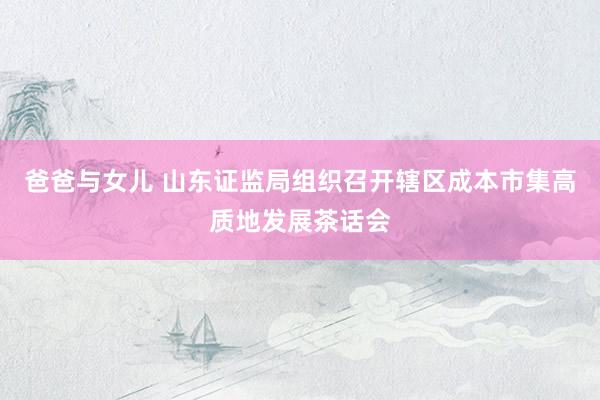 爸爸与女儿 山东证监局组织召开辖区成本市集高质地发展茶话会