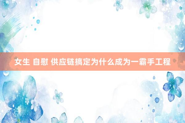 女生 自慰 供应链搞定为什么成为一霸手工程