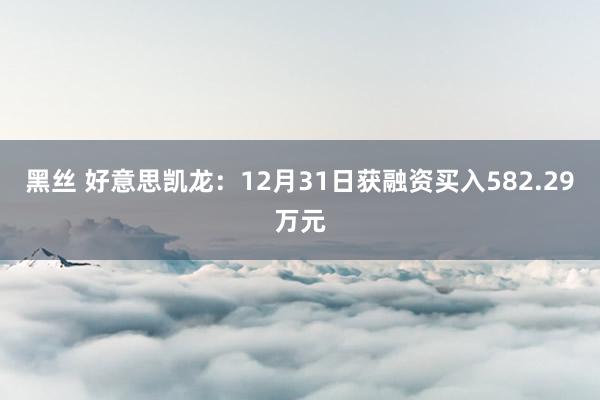 黑丝 好意思凯龙：12月31日获融资买入582.29万元