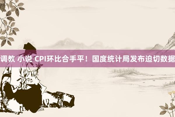 调教 小说 CPI环比合手平！国度统计局发布迫切数据