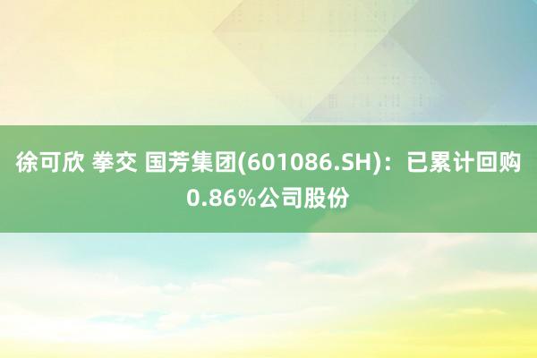 徐可欣 拳交 国芳集团(601086.SH)：已累计回购0.86%公司股份
