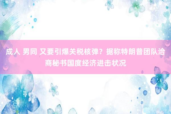 成人 男同 又要引爆关税核弹？据称特朗普团队洽商秘书国度经济进击状况