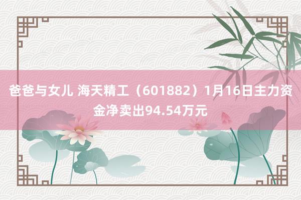 爸爸与女儿 海天精工（601882）1月16日主力资金净卖出94.54万元