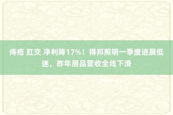 痔疮 肛交 净利降17%！得邦照明一季度进展低迷，昨年居品营收全线下滑