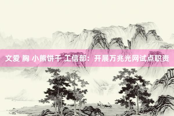 文爱 胸 小熊饼干 工信部：开展万兆光网试点职责
