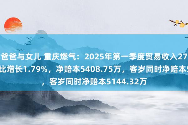爸爸与女儿 重庆燃气：2025年第一季度贸易收入27.51亿，同比增长1.79%，净赔本5408.75万，客岁同时净赔本5144.32万