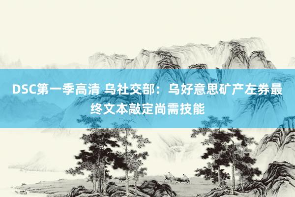 DSC第一季高清 乌社交部：乌好意思矿产左券最终文本敲定尚需技能